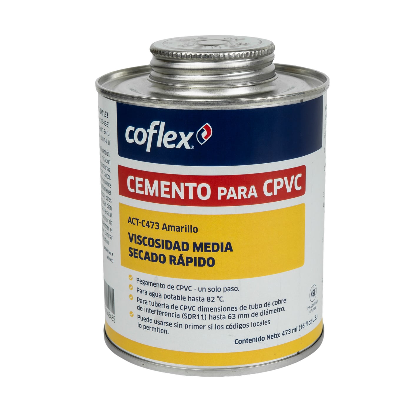 Cemento Solvente Amarillo Coflex CPVC 473ml - Unión Rápida y Segura