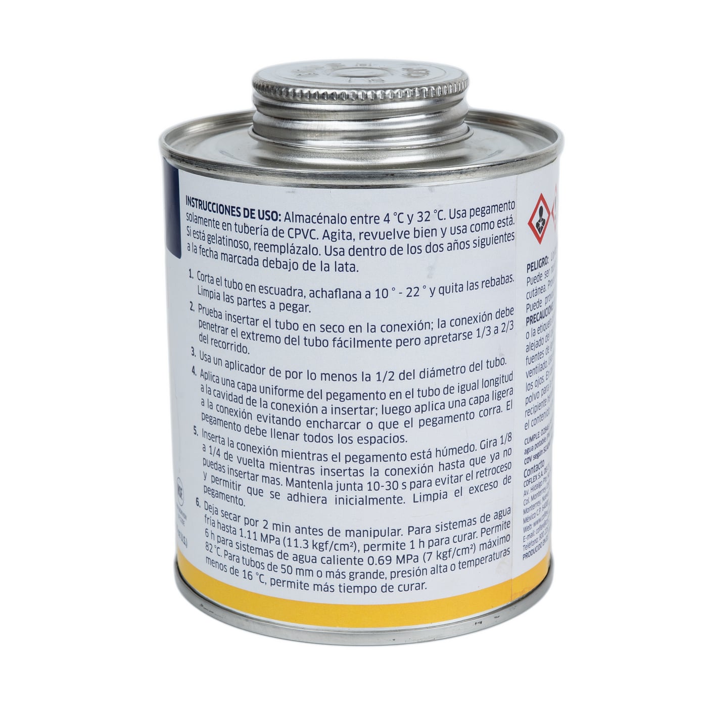 Cemento Solvente Amarillo Coflex CPVC 473ml - Unión Rápida y Segura