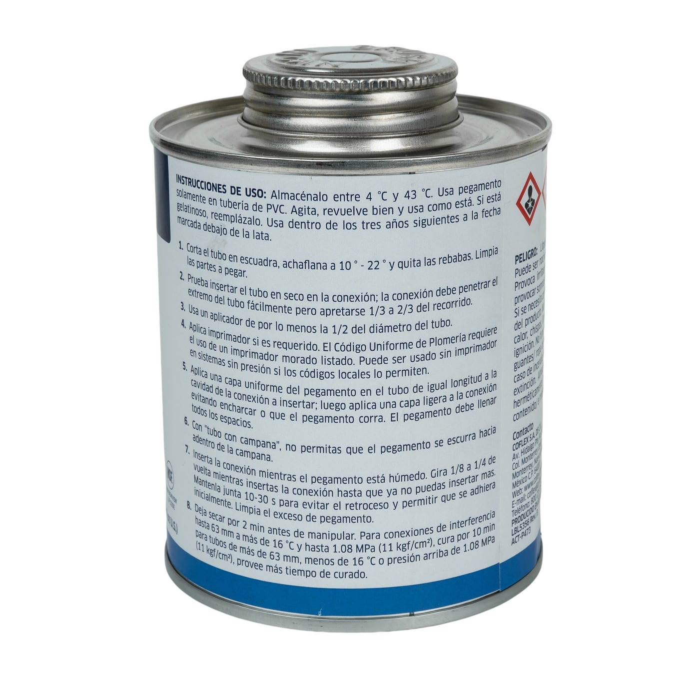 Cemento Solvente Azul Coflex ACT-P473 473ml para Tubería PVC | Unión Segura