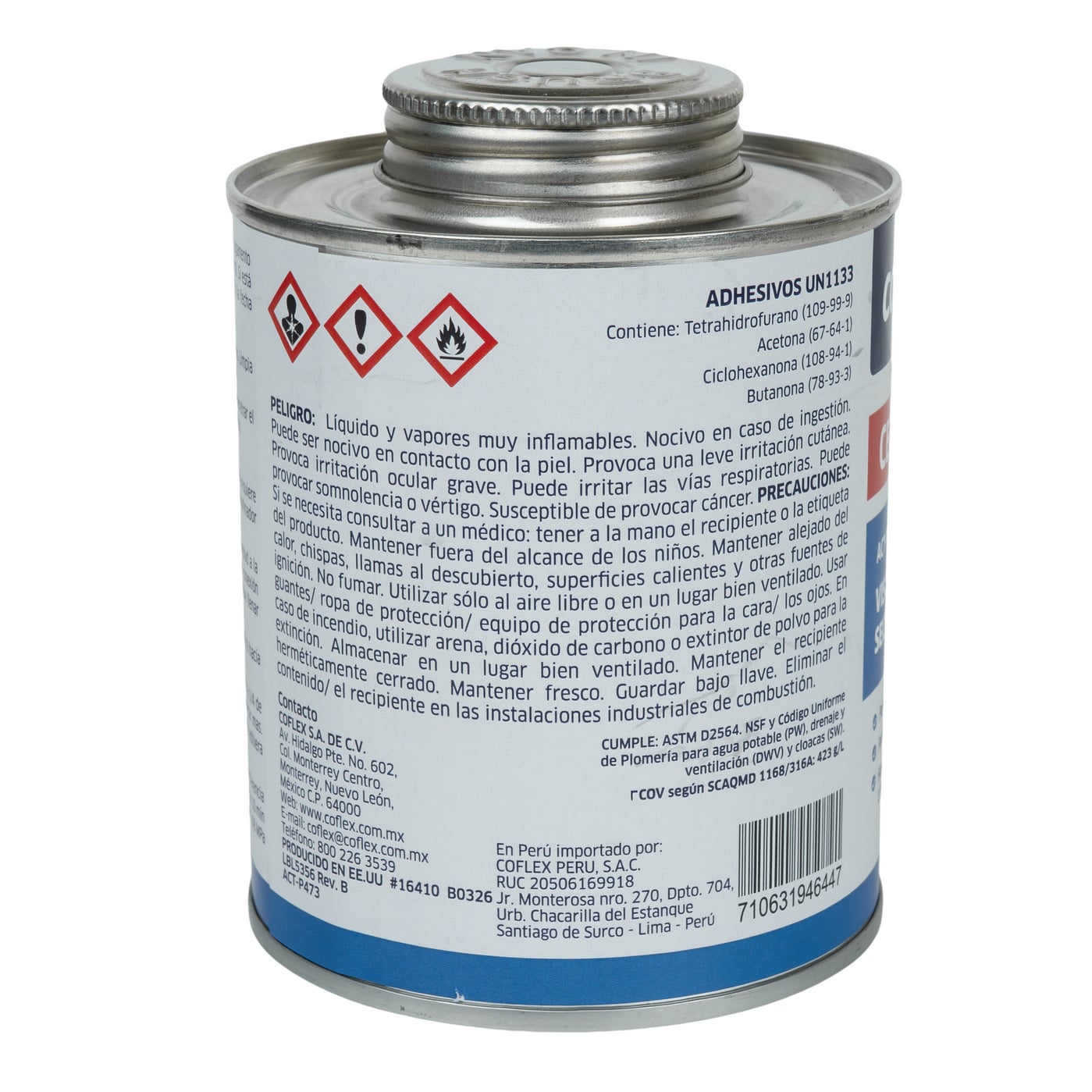Cemento Solvente Azul Coflex ACT-P473 473ml para Tubería PVC | Unión Segura