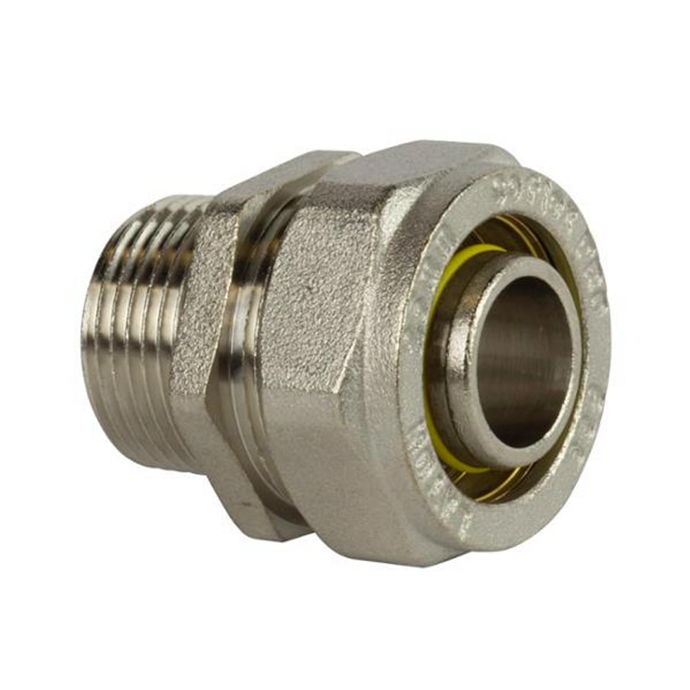 Adaptador Macho COFLEX PRO Gas 3/4" Compresión x MNPT - Latón Niquelado