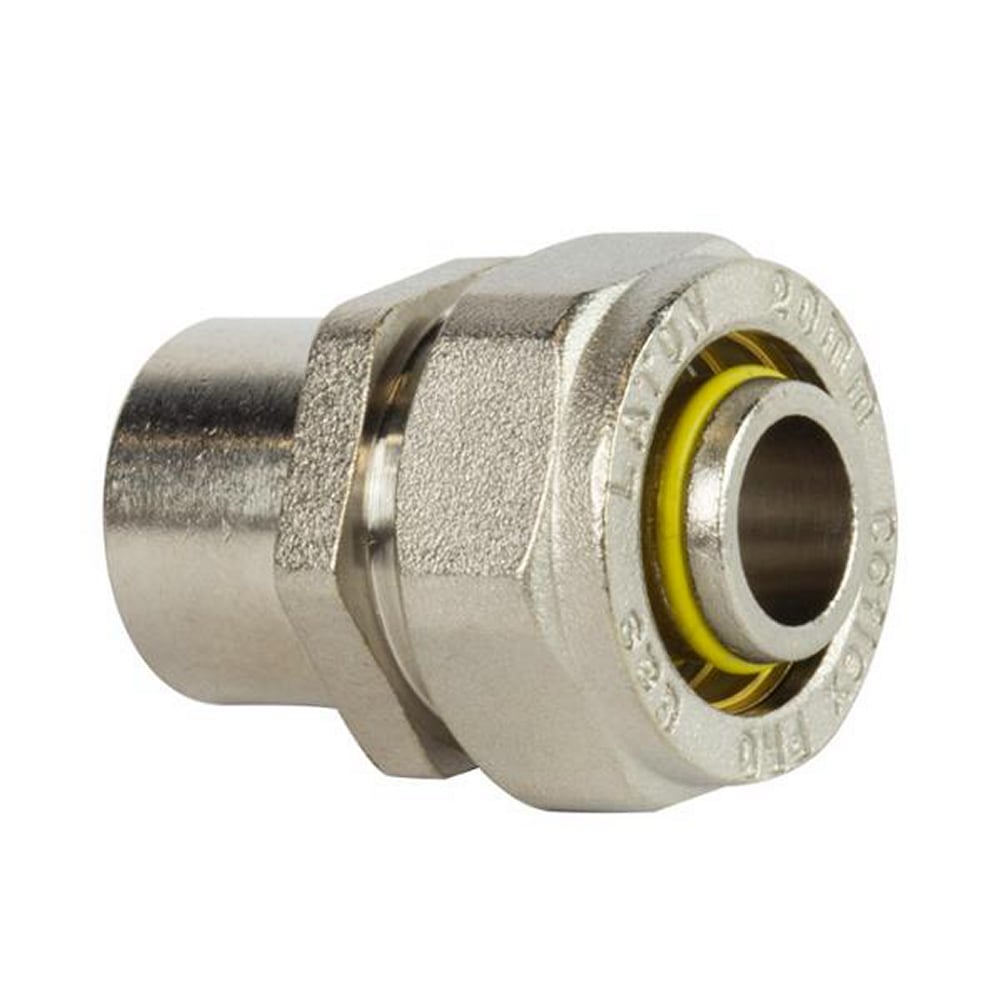 Adaptador Coflex Gas 3/8" Compresión x 1/2" Cobre - Tubería Multicapa