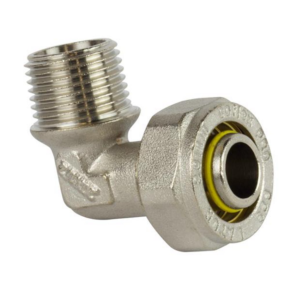 Codo Macho Coflex PRO Gas 1/2" Compresión x 1/2" MNPT para Tubería Multicapa