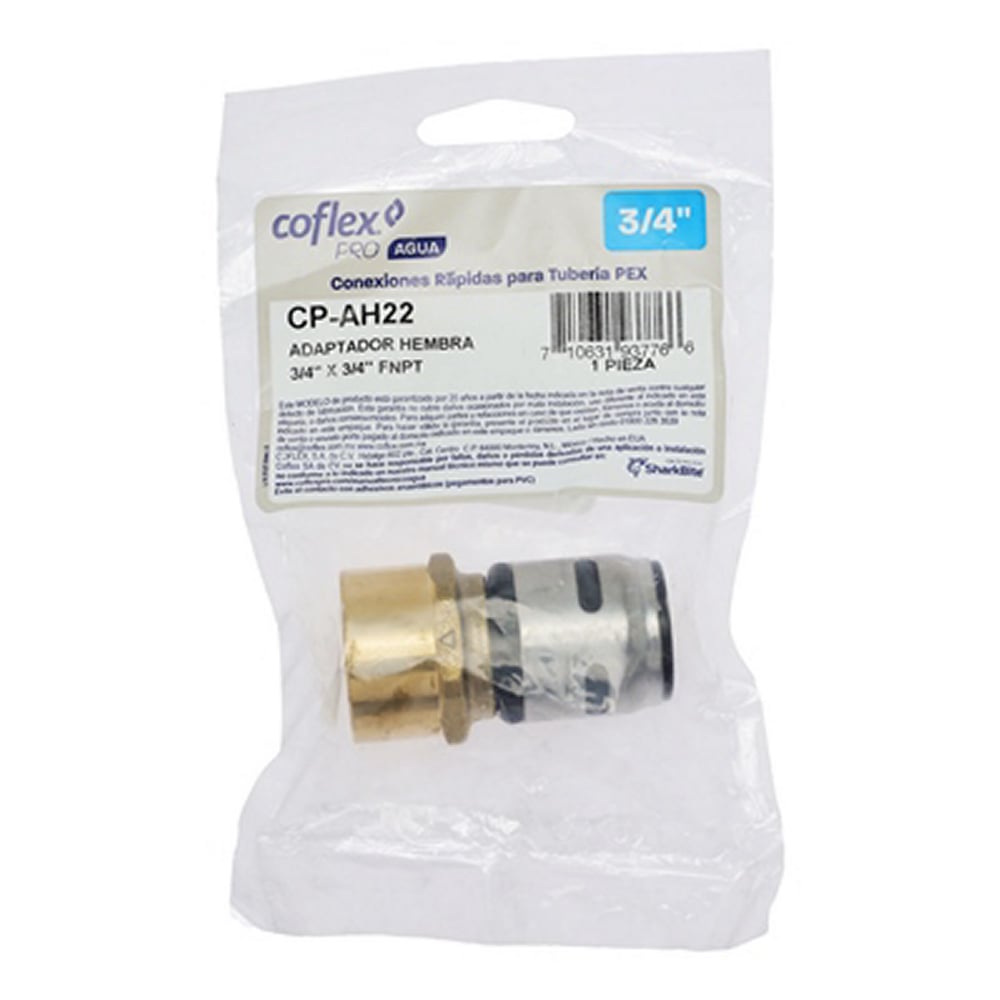 Adaptador Hembra PEX Coflex PRO 3/4" x 3/4" FNPT Conexión Rápida - CP-AH22