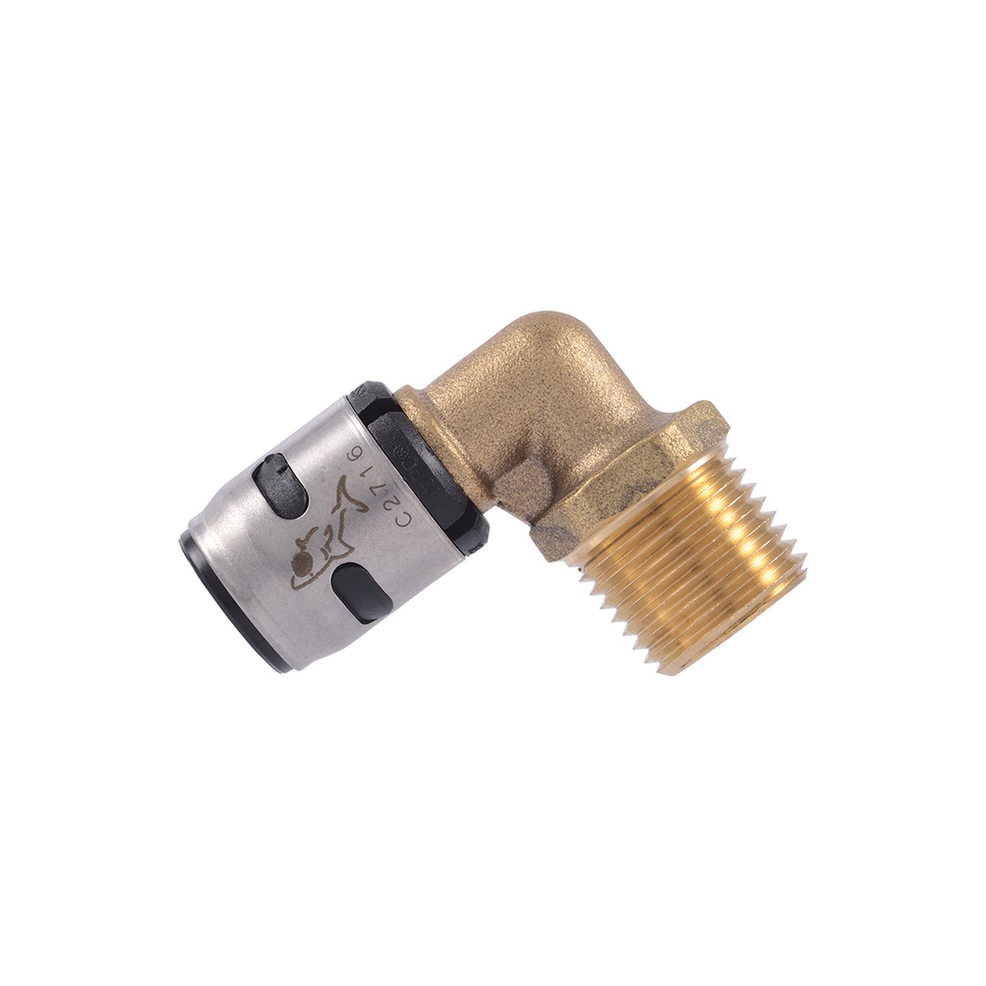 Codo 90° Macho Coflex PEX 1/2" Conexión Rápida para Agua CP-EM11