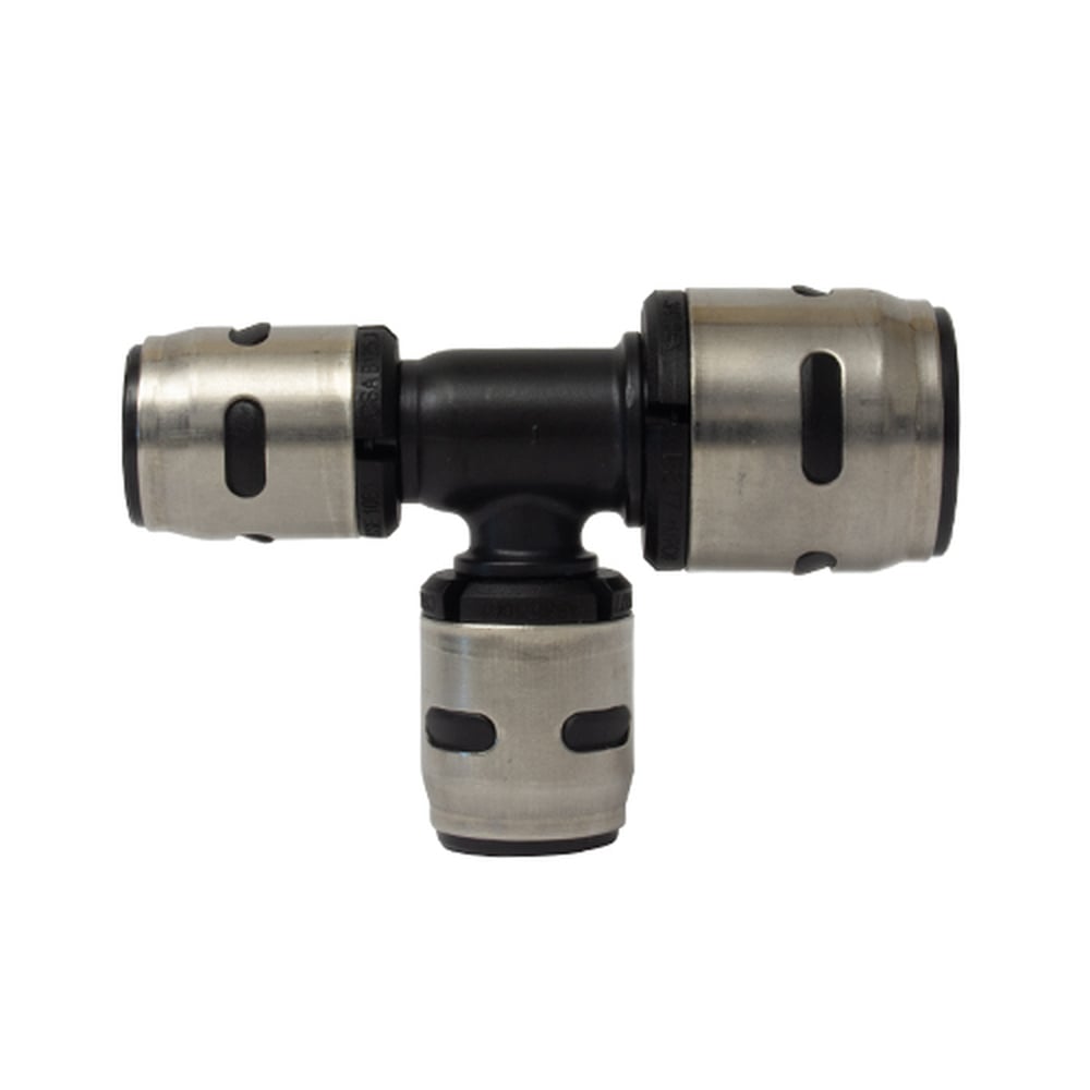Codo Reducción Coflex 3/4" x 1/2" x 1/2" para Tubería PEX - Instalación Rápida