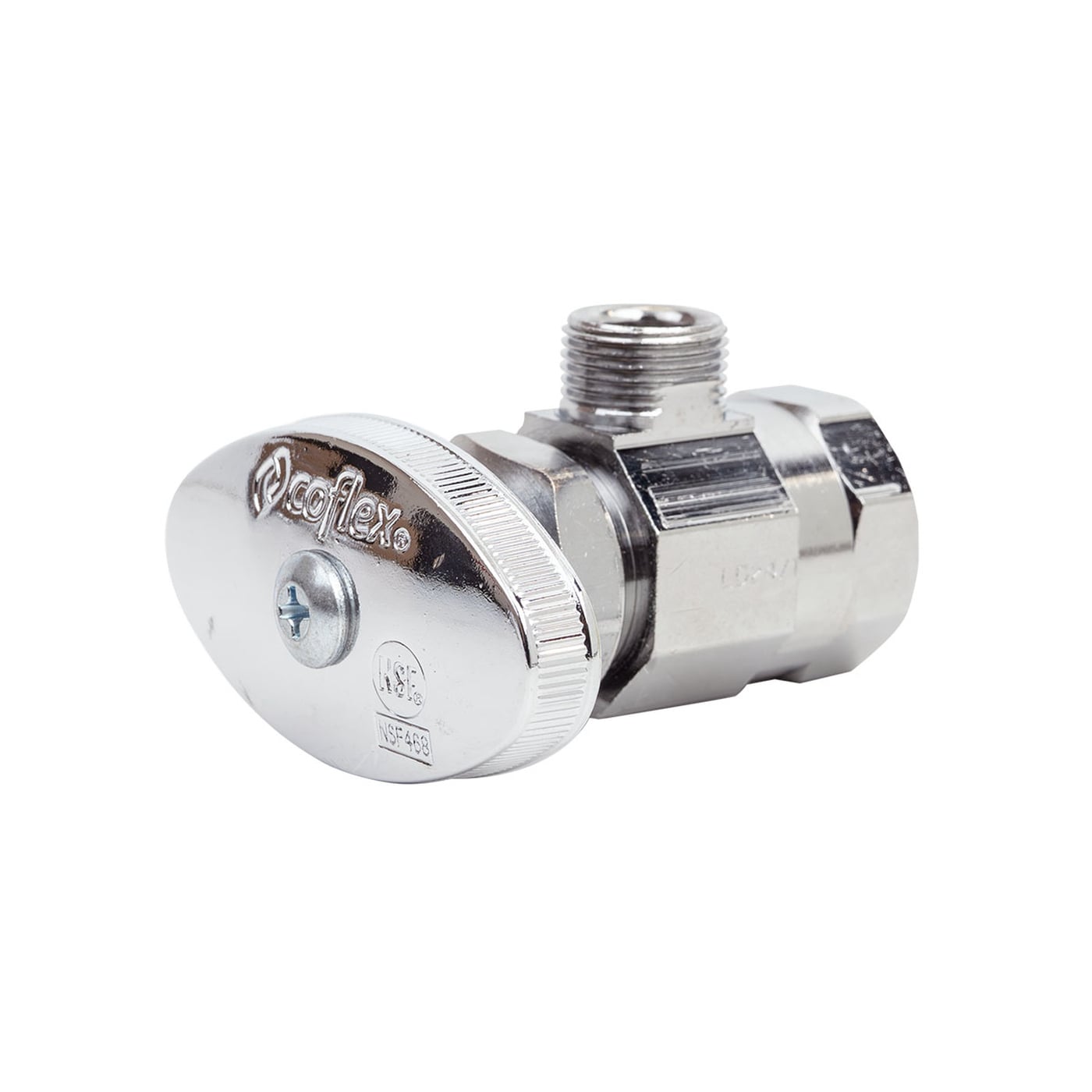 Llave de Control Angular Multivuelta Coflex 1/2" FNPT x 3/8" Comp. para Agua - IP-108