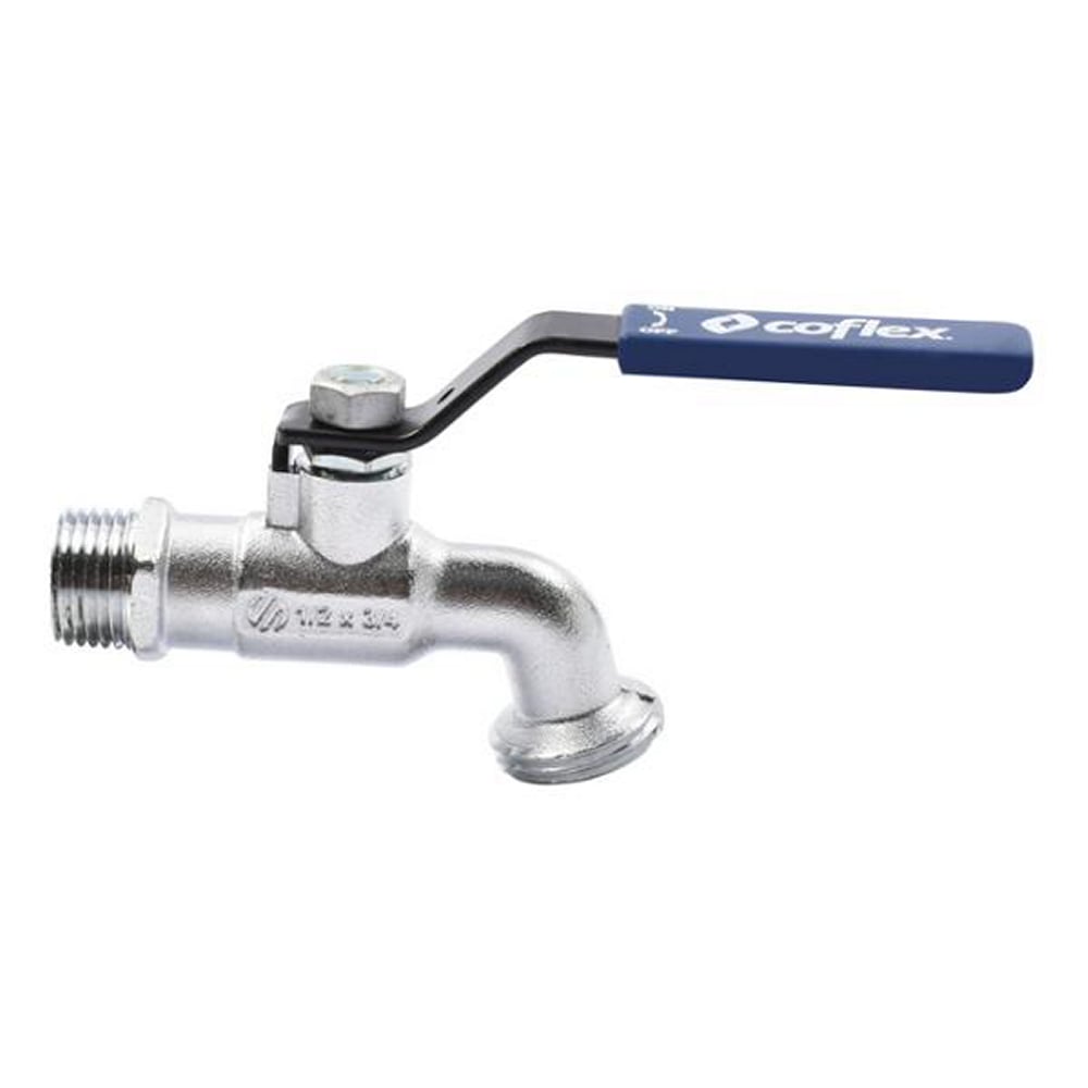Llave de Jardín Coflex IP-711 1/2" MNPT x 3/4" NH Latón Cromado 1/4 Vuelta