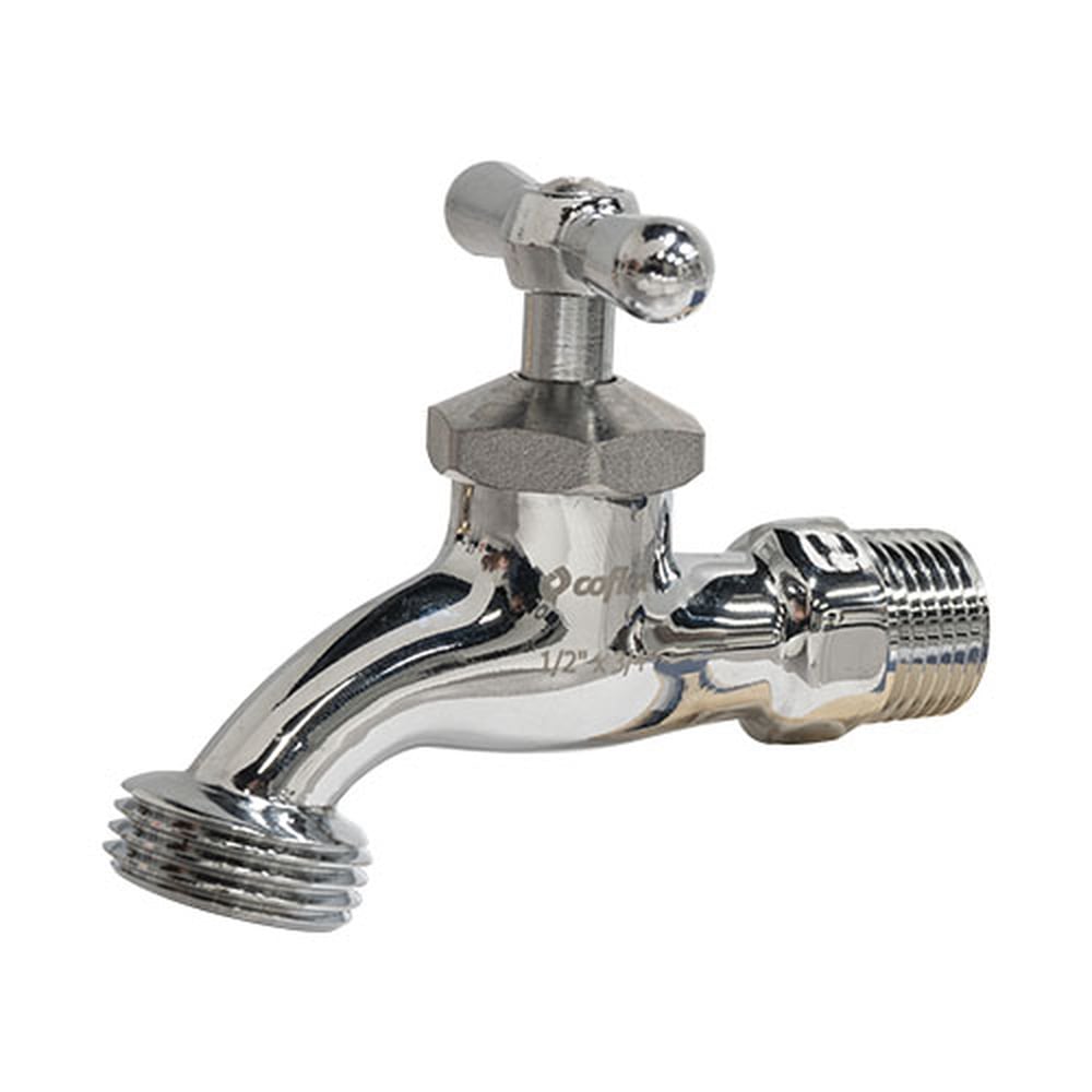 Llave de Lavandería Coflex IP-714: Latón Cromado 1/2" MNPT x 3/4" N.H.