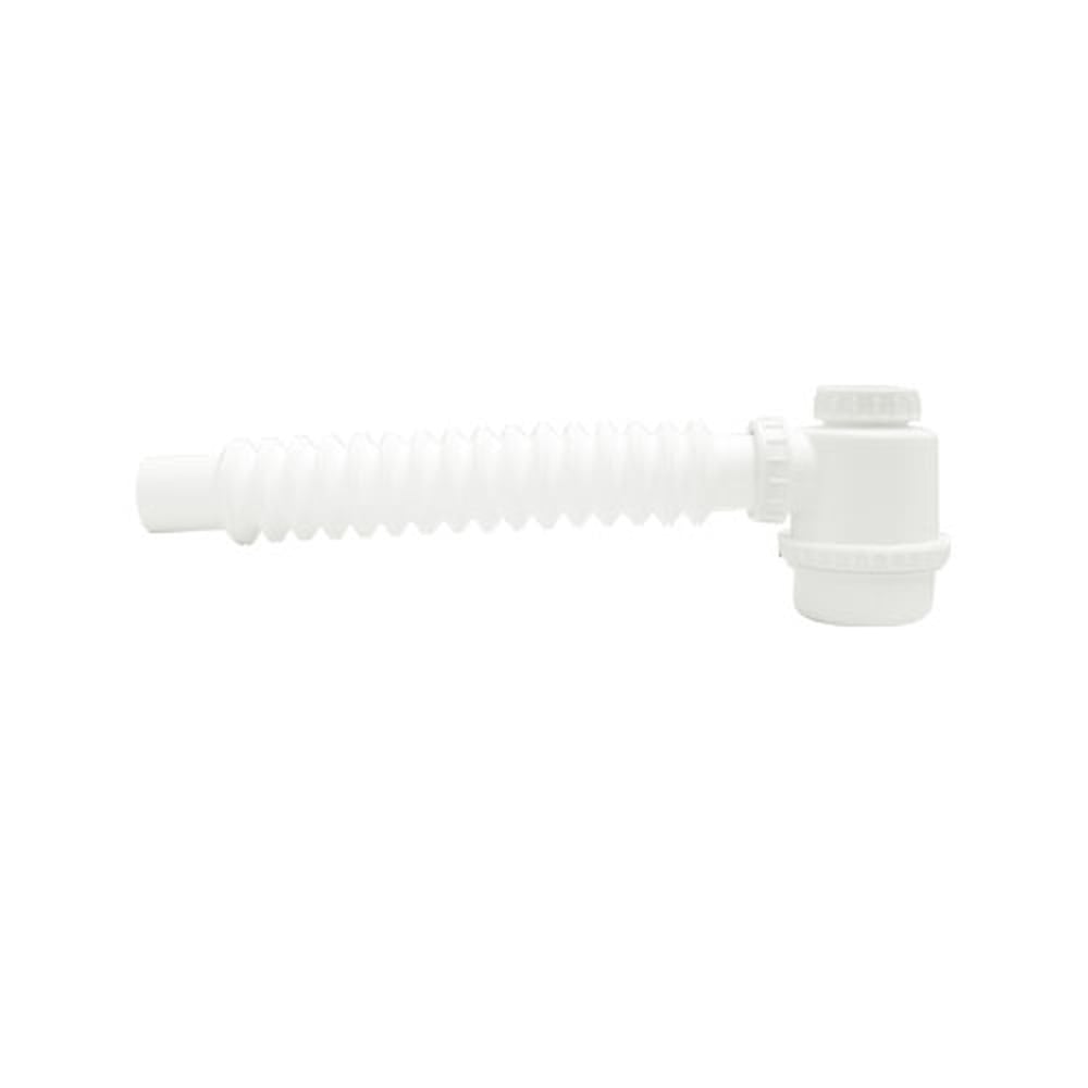 Trampa de Bote para Lavabo Coflex Blanca Salida Corrugada 1 1/2" P-B9007 Fácil Instalación