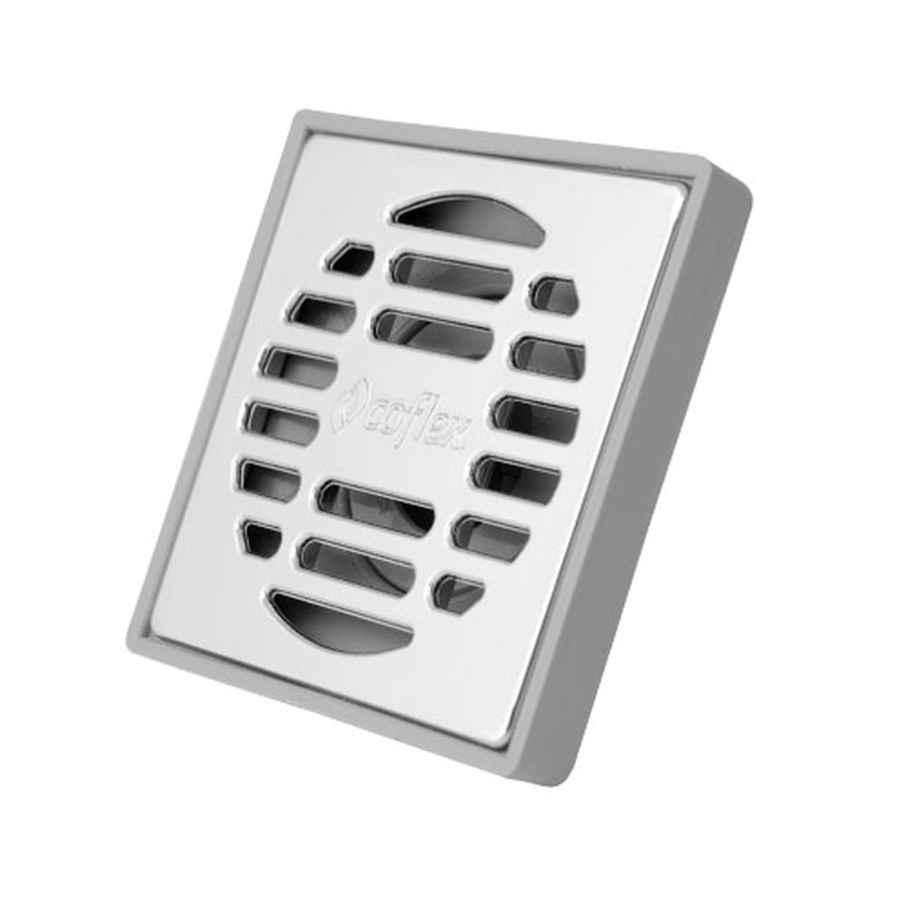 Coladera Cuadrada Coflex 10cm ABS Cromada para Tubería 2" DWV con Válvula Anti-olores