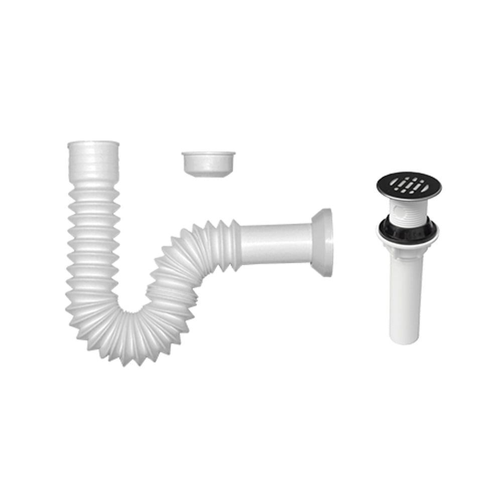 Kit Extensión Corrugada Corta Coflex Blanca para Lavabo con Contra PJ-B001