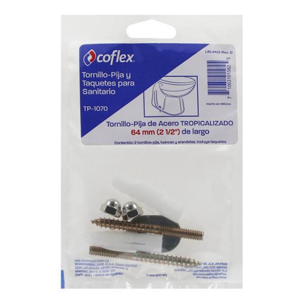 Tornillos para Sanitario Coflex TP-1070 Acero Tropicalizado 2.5" - Fijación Segura