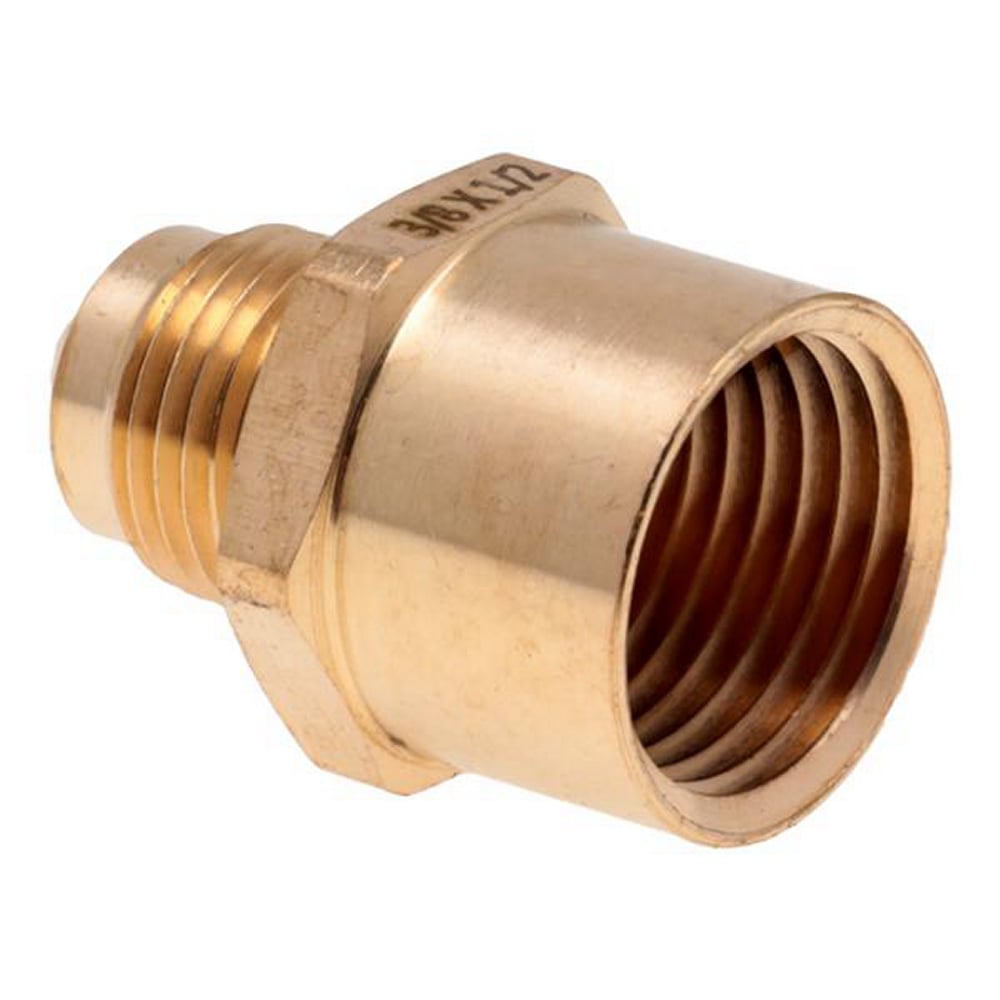 Niple Campana Coflex Latón 3/8" Flare x 1/2" FNPT para Gas - Conexión Segura