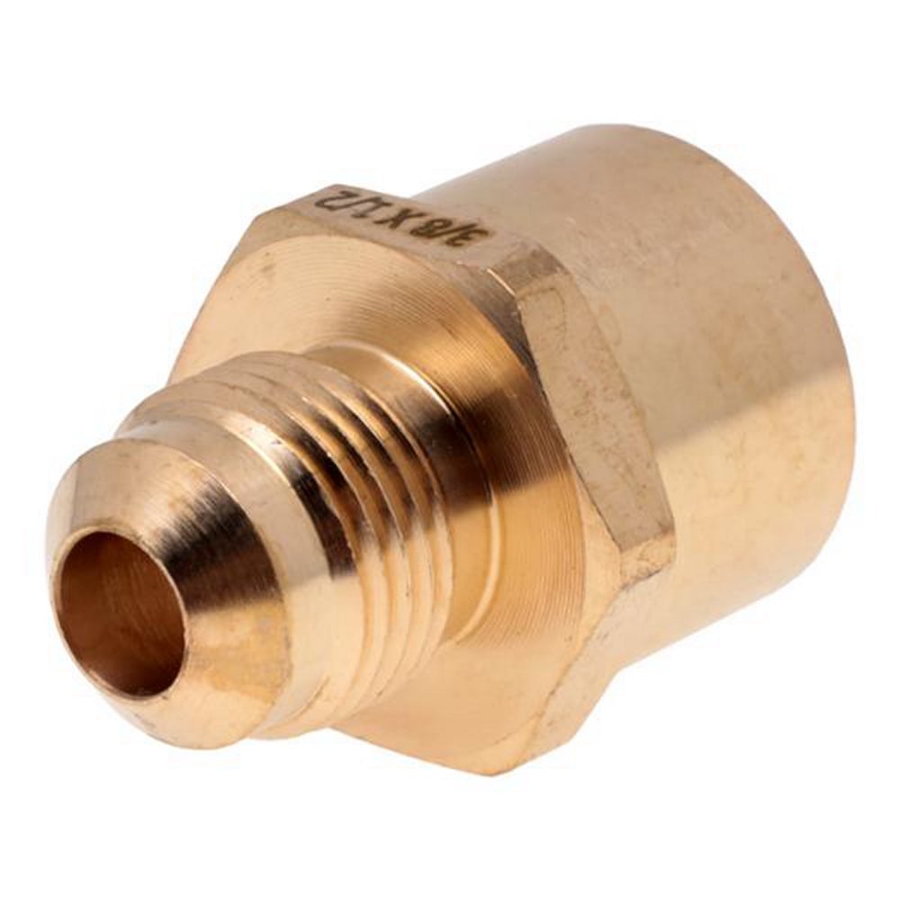Niple Campana Coflex Latón 3/8" Flare x 1/2" FNPT para Gas - Conexión Segura