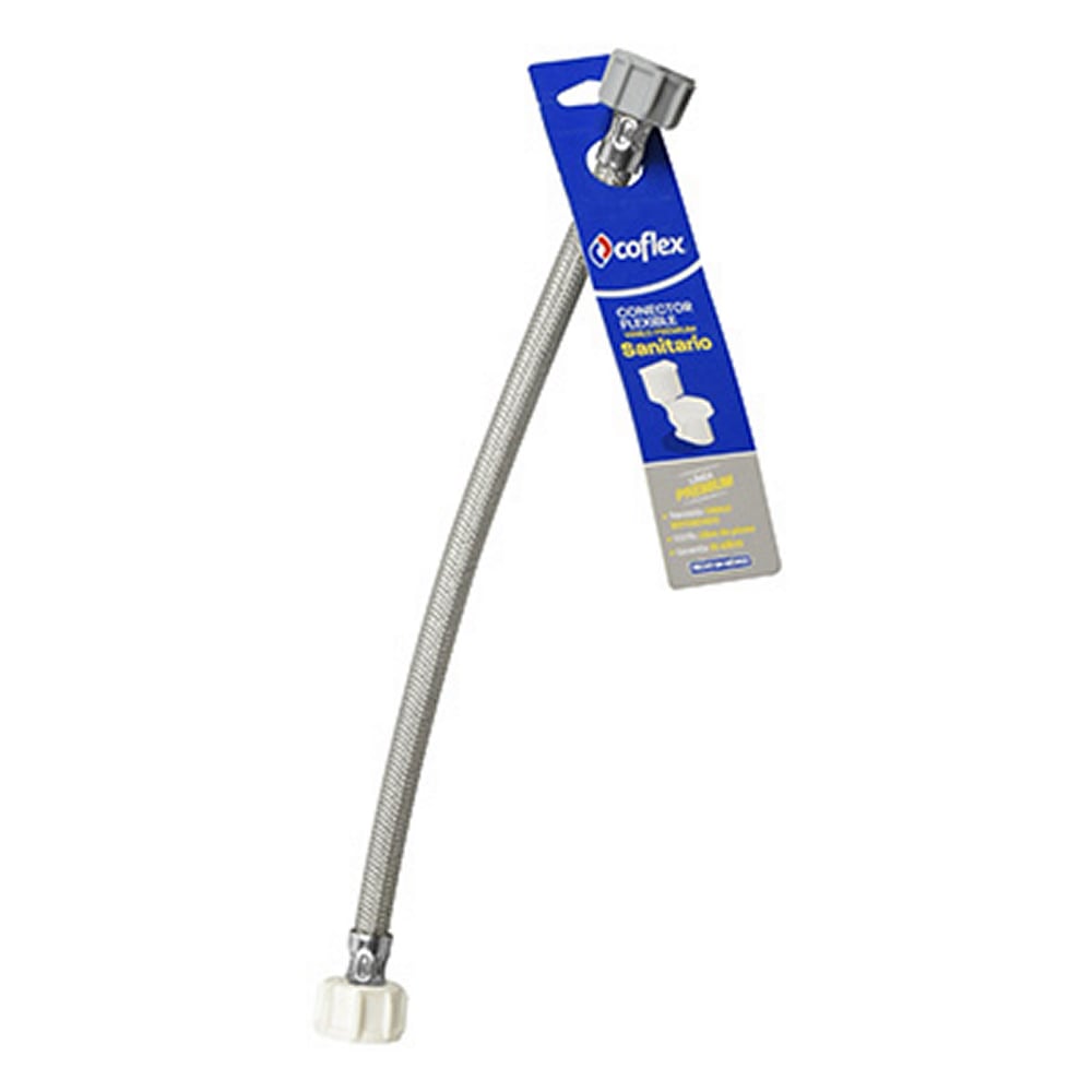 Conector Flexible Coflex 35cm Vinilo Premium: Sanitarios 1/2" AM x 7/8" AM