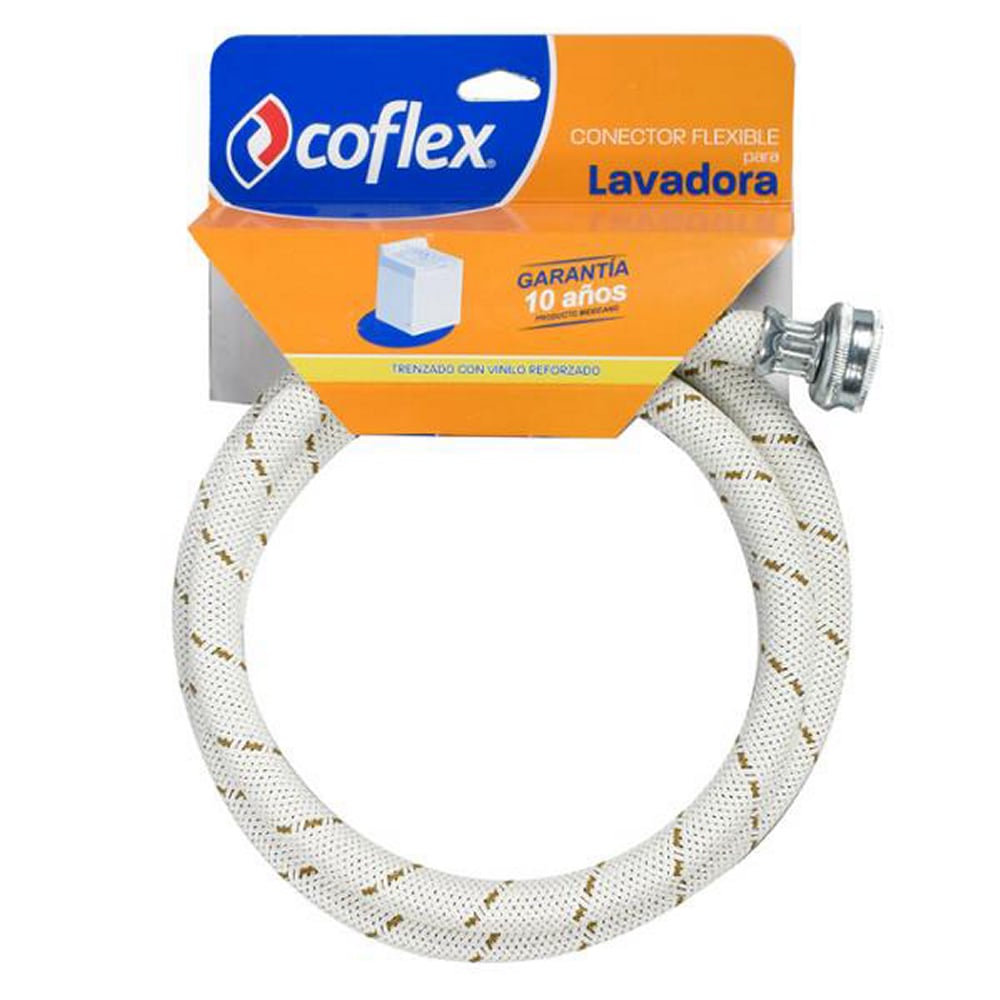 Conector Flexible Coflex 180cm Vinilo Blanco para Lavadora 3/4" N.H. x 3/4"